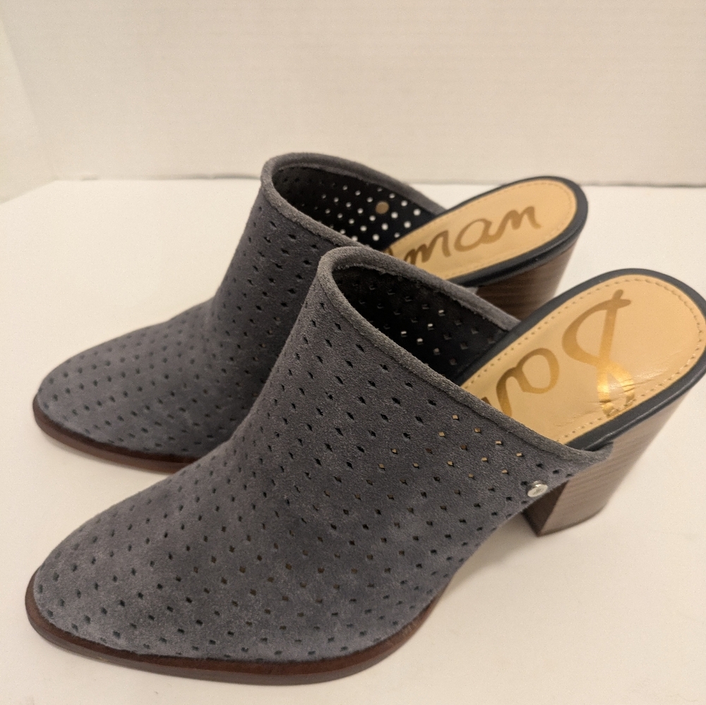 Sam Edelman Bates  Perforated Suede Leather Mules Sz. 6